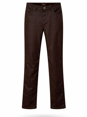 FDJ Brown Coated Jeans Olivia Straight Leg Size 4 Stretch Pants